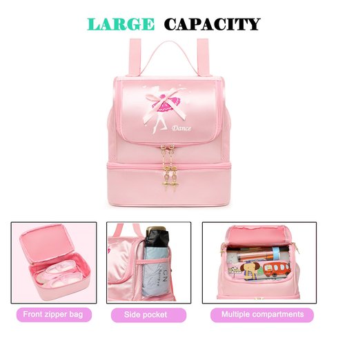 Ballet Dance Backpack with Separate Shoe Compartment,Cute Ballet Dance Backpack Tutu Dress Dance Bag (Blue)