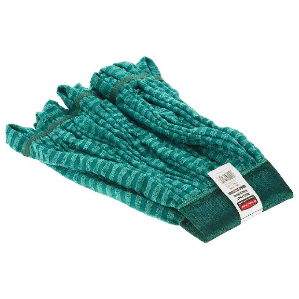 Rubbermaid Commercial Products Web Foot® Medium 20 Ounce Microfiber Tube Wet Mop 5" Headband Green for General Purpose Floor Cleaning Abrasive Cleaning and Heady-Duty Scrubbing