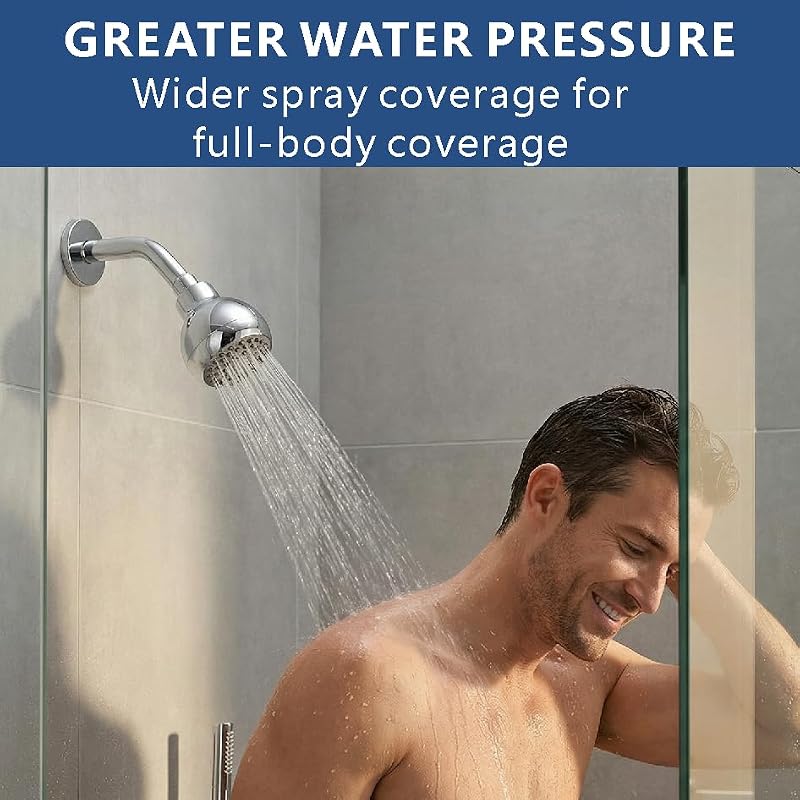 High Pressure Rain Shower Head with Anti-Clog Silicone Jets
