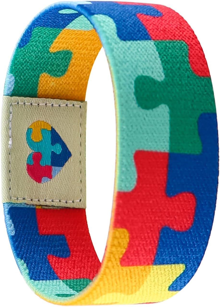 Nanafast Autism Awareness Bracelet - Colorful Elastic Wristband for Men and Women