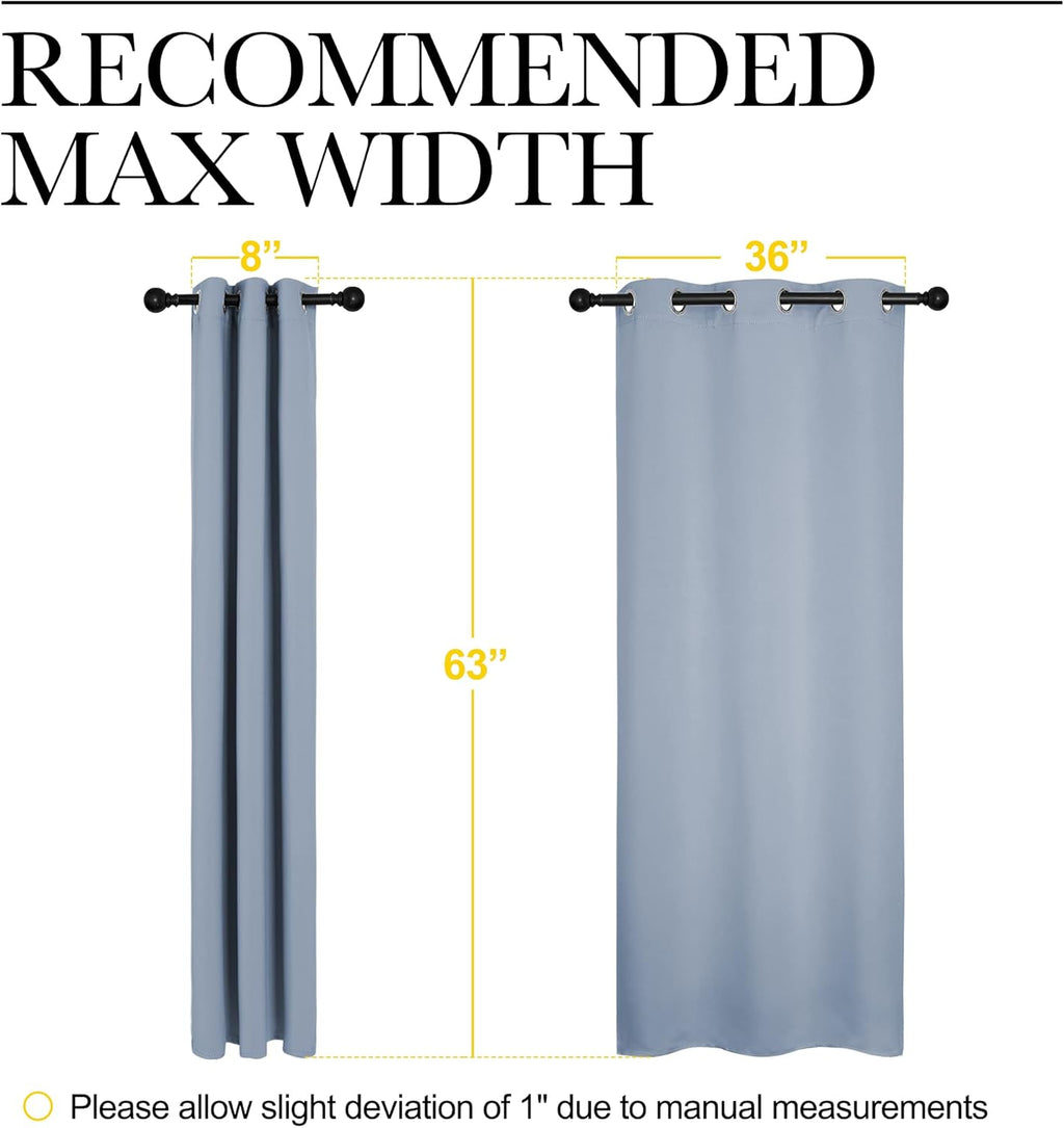 NICETOWN Blackout Curtains - Vintage Blue Thermal Insulated Drapes for Bedroom | 42" x 63" (1 Pair)
