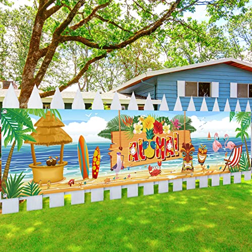 Aloha Luau Party Banner - Tropical Hawaiian Decor for Summer
