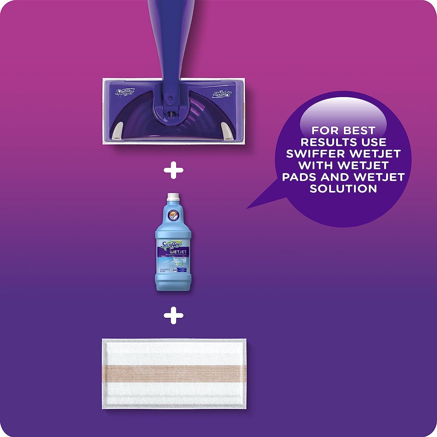 Swiffer Floor Cleaner Solution Refill - Lavender Scent, 42.2 Fl Oz | Pack of 4 Bottles