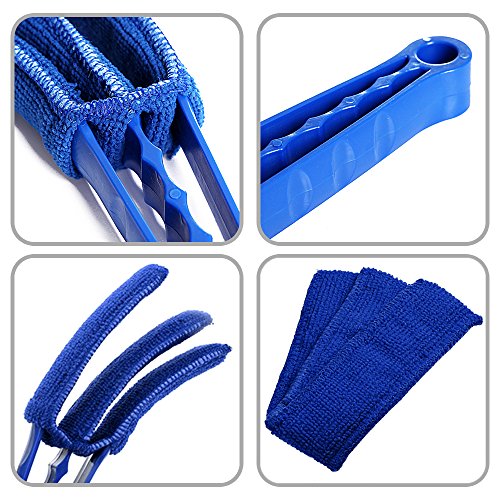 SENHAI Microfiber Duster Set for Window Blinds & Vents - 2 Extra Sleeves