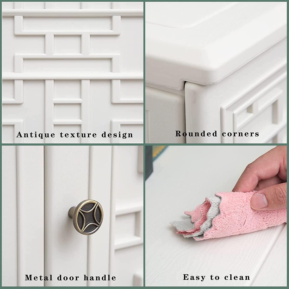 Mrosaa Waterproof Indoor Outdoor Storage Cabinet - Versatile Off-White Plastic for Patio & Garden | 34.3''L x 15''W x 36.2''H