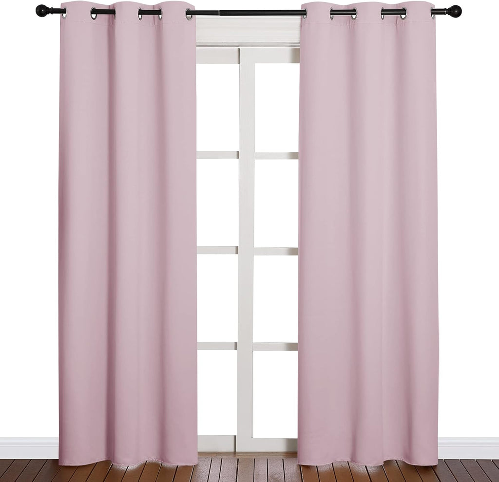 NICETOWN Blackout Curtains - Thermal Insulated Grommet Drapes for Nursery | Baby Pink, 42 x 84 Inches