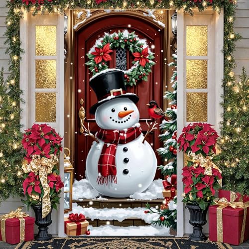 Christmas Snowman Door Banner Large Holiday Party Decoration