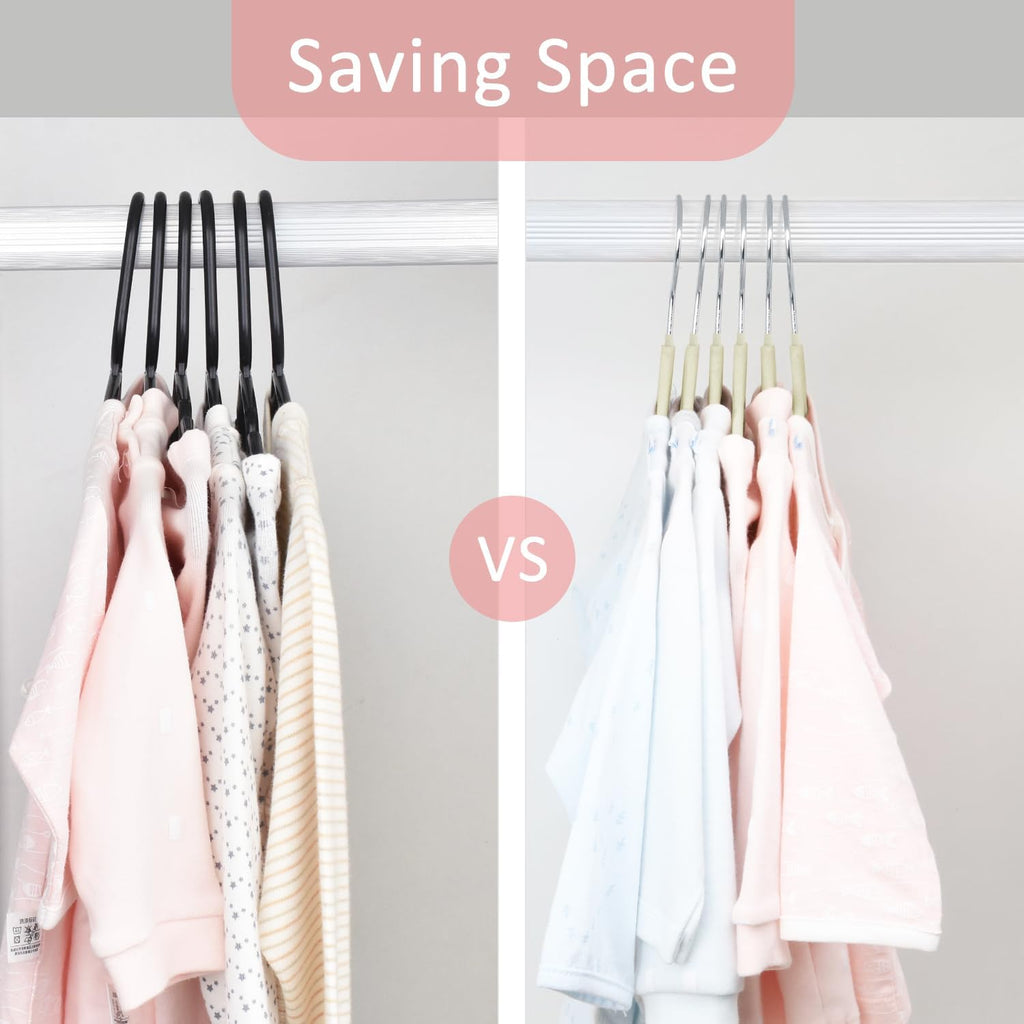 ManGotree Baby Velvet Clothes Hangers - Space-Saving Non-Slip Design | 15 Pack in Beige