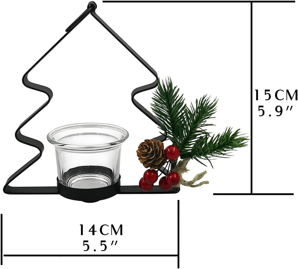 SHMILMH Glass Tealight Candle Holders - Set of 4 Black Votive Holders for Wall Decoration