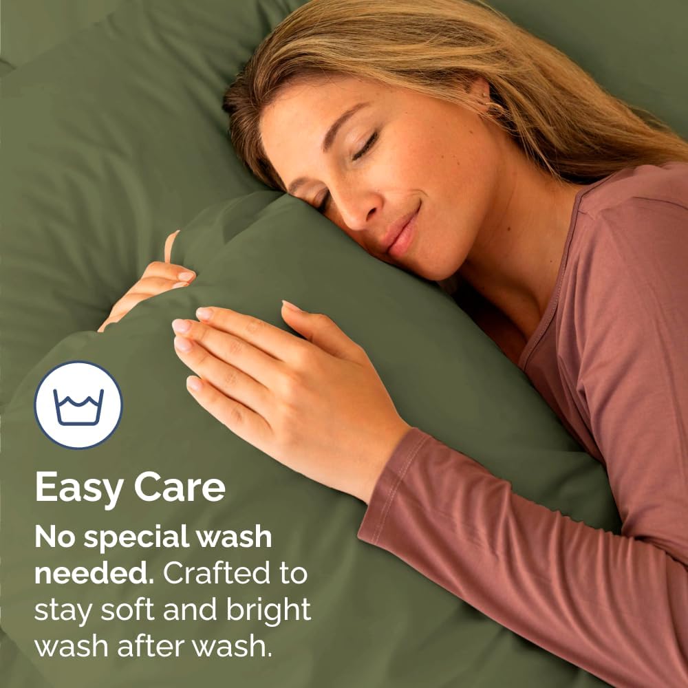 Skiennix Standard Pillow Cases Set of 4 - Ultra Soft Hotel Quality Covers - Machine Washable Sage Green