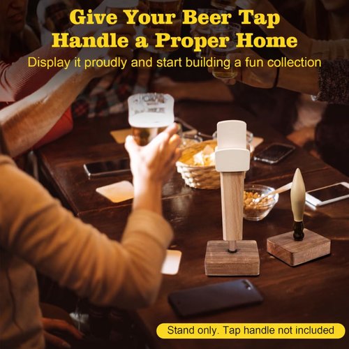 1-Pack Charred Wood Beer Tap Handle Holder – Unique Burnt Finish, Bar Decor