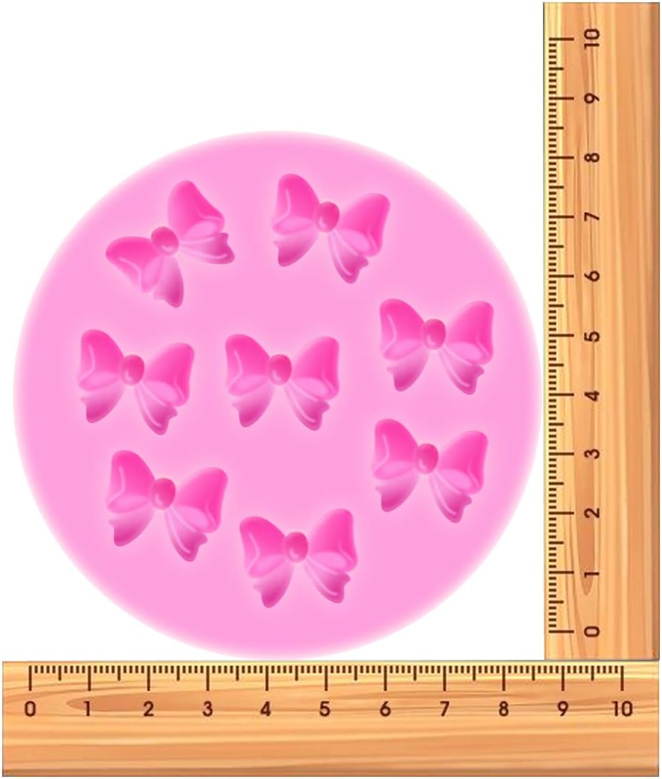 YunKo Mini Bows Silicone Fondant Molds - 8-Piece Set for Cake Decorating & Candy Crafts
