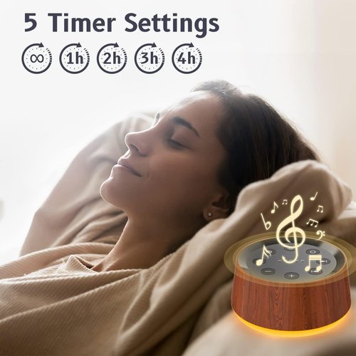 BrownNoise Sound Machine - 30 Soothing Sounds & 12 Colors Night Light | Memory Function & 36 Volume Levels