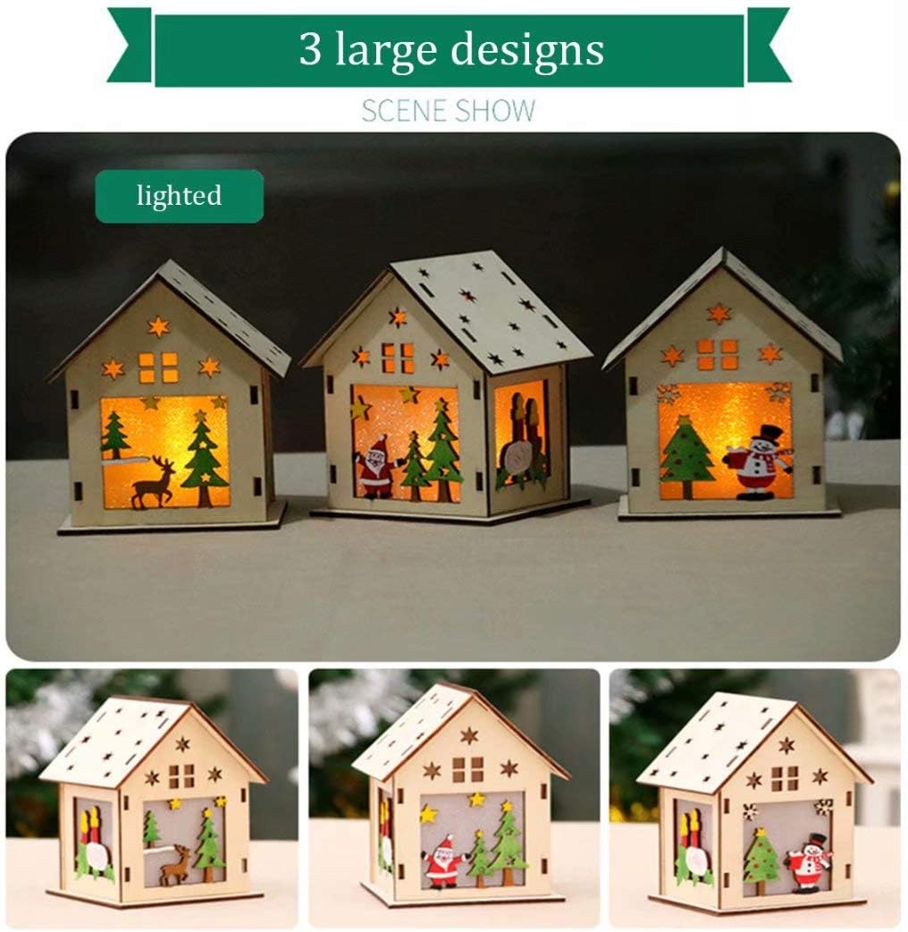Wood Craft Kits - Unfinished 3D Wooden House Puzzle Toy for Kids & Adults | 7-Piece DIY Decoration