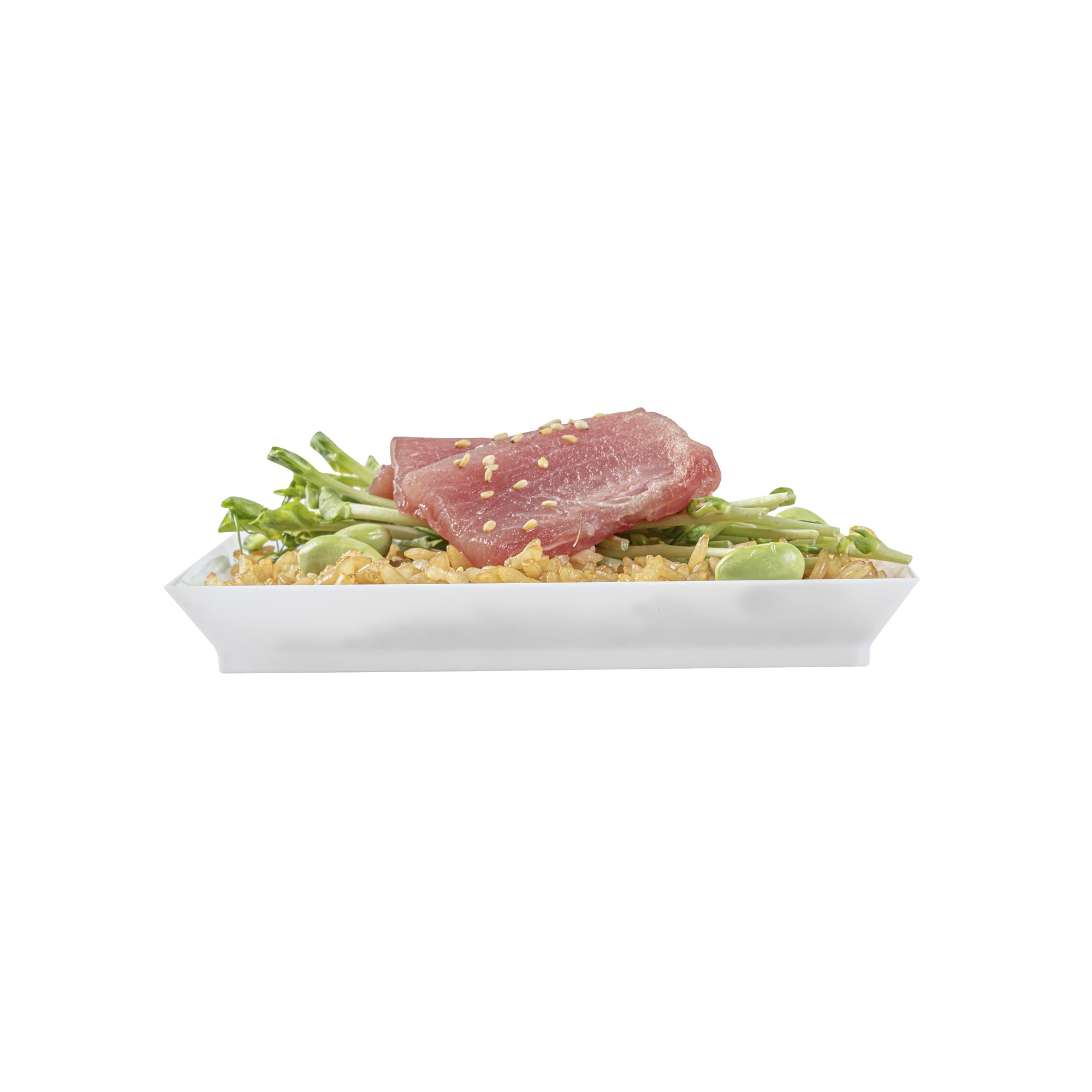 Restaurantware 5 x 5 Inch Mini Tasting Plates 100 Disposable Square Plastic Plates - Durable Stylish White Plastic Hors D'oeuvre Serving Plates For Desserts Or Appetizers At Parties