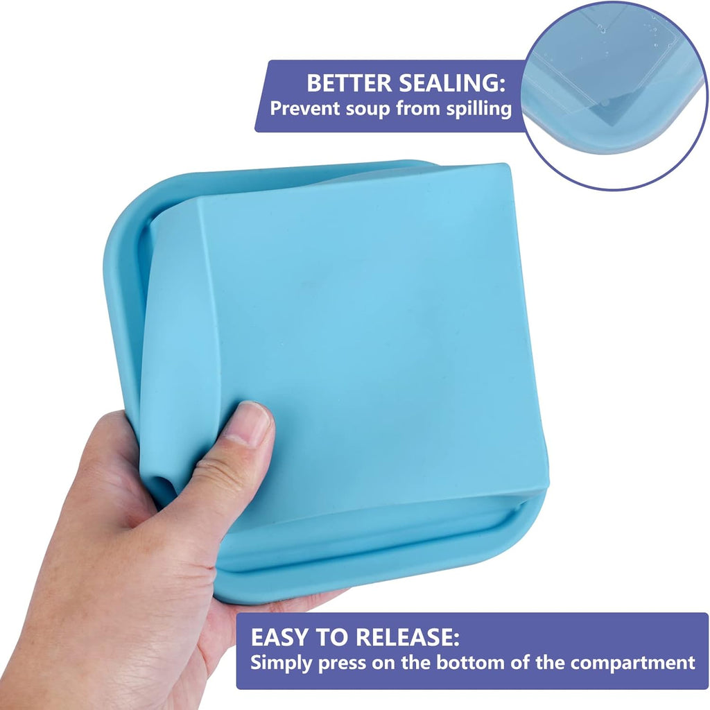 Skiennix 2 Cup Silicone Freezer Trays - 4 Pack Molds for Soups, Broths, Stews & Sauces