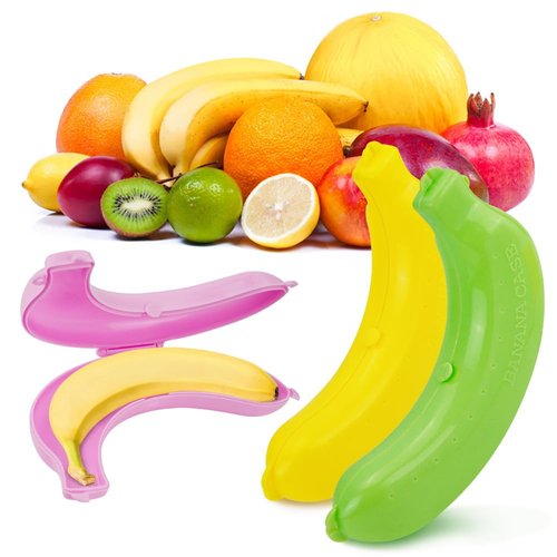 QLFJ-FurDec 3pcs Banana Holder Case, Banana Keeper BPA-Free Outdoor Travel Case, Banana Container Outdoor Travel, Fruit Cover for Picnic, Hiking