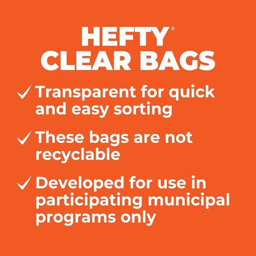 Hefty 30 Gallon Clear Recycling Trash Bags - 36 Count for Easy Waste Disposal