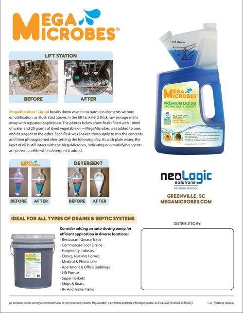 MegaMicrobesNo-Mixing Liquid Drain, Septic, Trap and Pump Treatment, 32 Ounces in Convenient 32 oz Bottle (32