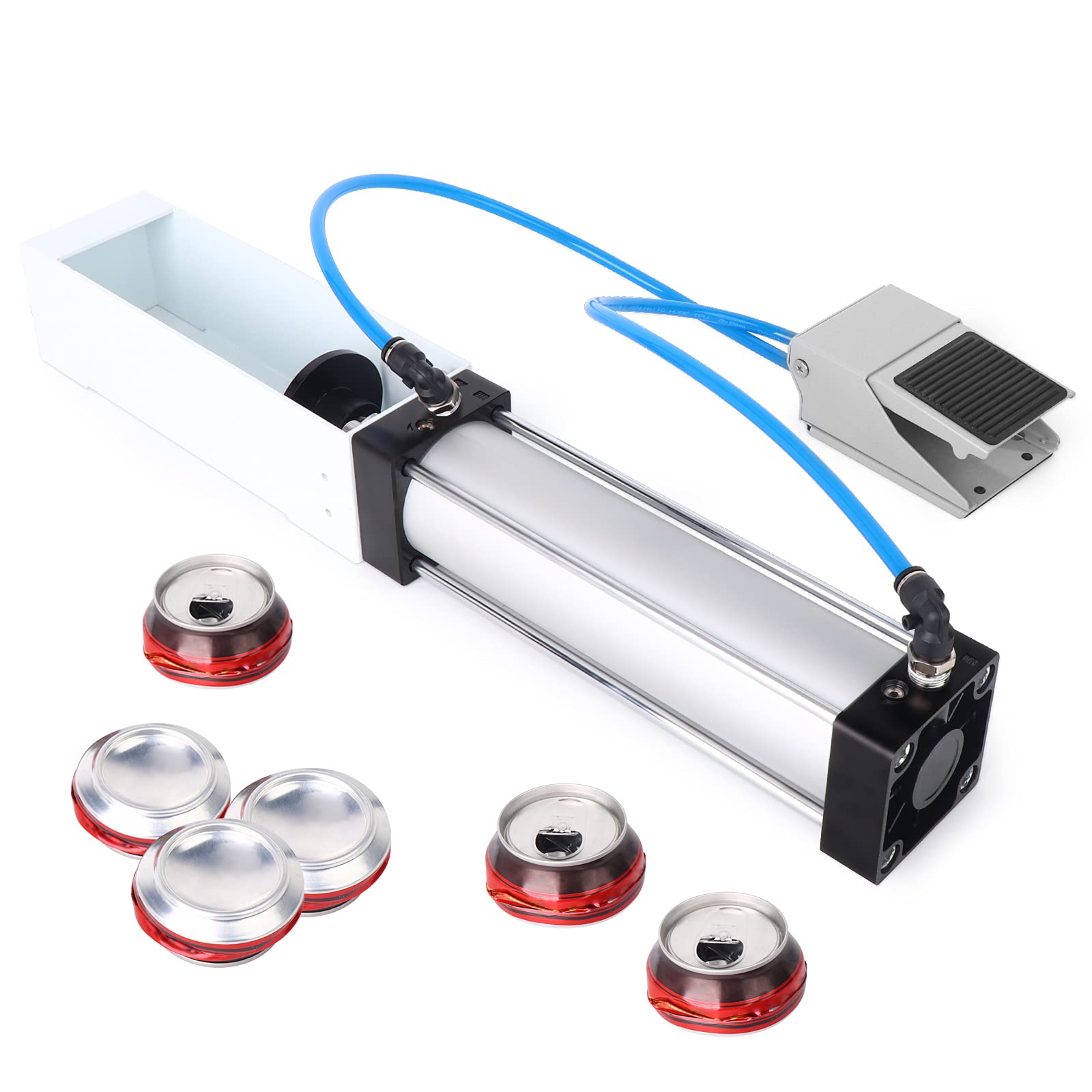 TAISHER Foot Valve Aluminum Can Crusher，Eco-Friendly Recycling Tool，Heavy Duty Pneumatic Cylinder Soda Beer Can Crusher