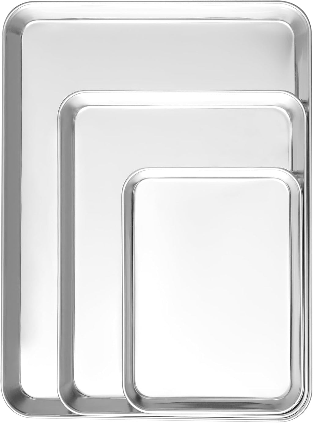Stainless Steel Baking Sheets by [Brand Name] - Non-Stick, Warp-Resistant & Dishwasher Safe | 9/12/16 Inch Set
