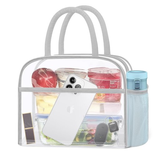 DALINDA Clear Bag Stadium Approved, Lunch Bag Lunch Box for Women Men Reusable Insulated Lunch Tote Bag