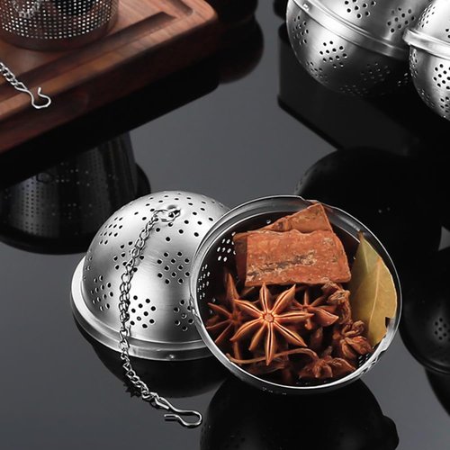 Spice Ball Extra Large for Cooking, Tea Infuser, Stainless Steel Tea Ball Strainer Spice Infuser, Soup Seasonings Seperation Basket with Extended Chain Hook for Brewing Tea Spices Seasonings