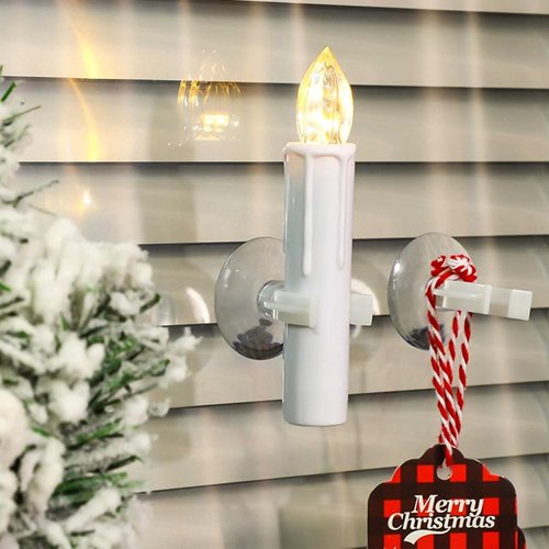 Garneck Electric Window Candle Holders - 6 Pack Suction Cup Lights for Christmas & Holiday Decor