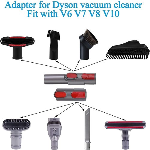 Vacuum Accessories & Attachments for Dyson Ball Animal 2, 3, DC58 DC59 V6 V7 V8 V10 V11 V15 - Flexible Crevice Tool for Hard to Reach Places & Dust Brush Attachment Kit - HouseHold Cleaning Tool Kit
