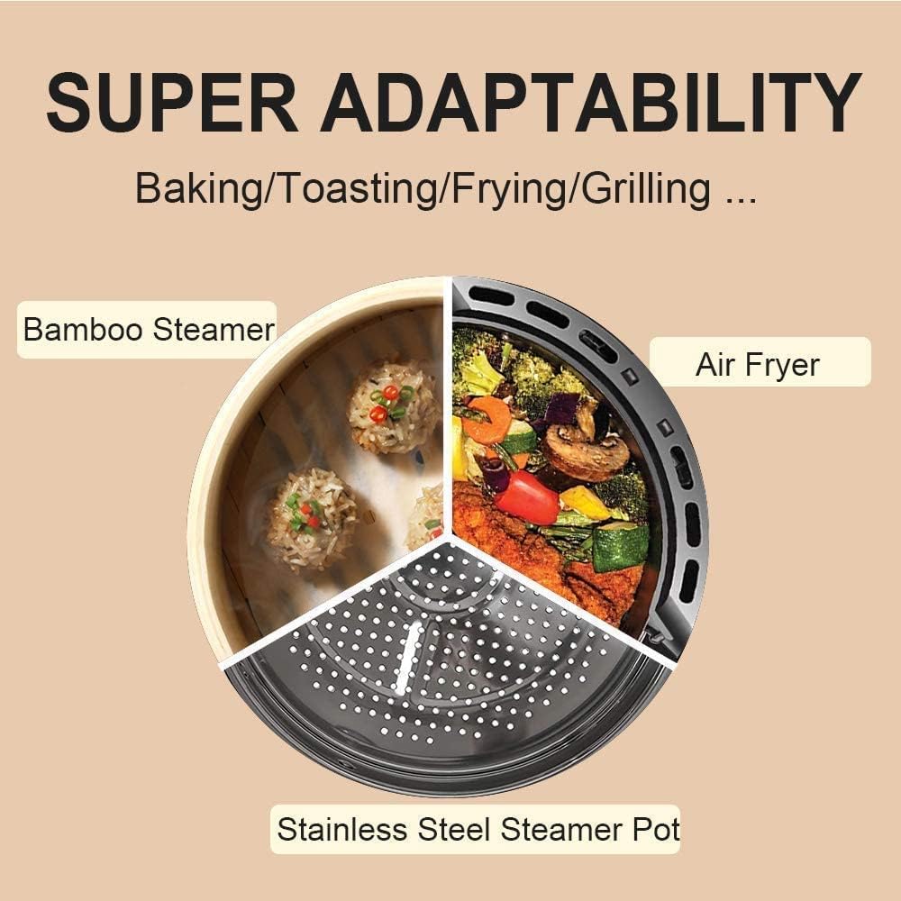 Numola Air Fryer Parchment Paper Liners - 8 Inch Non-Stick Disposable Baking Sheets | 100 Pre-Cut Liners for 3.5-6QT