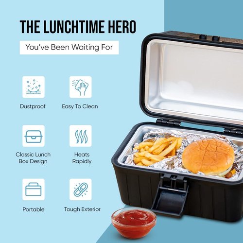 ZONETECH Heating Lunch Box - Premium Quality Electric Insulated Lunch Box Food Warmer Perfect for Picnics, Travelling, and On-site Lunch Break (2-Pack)