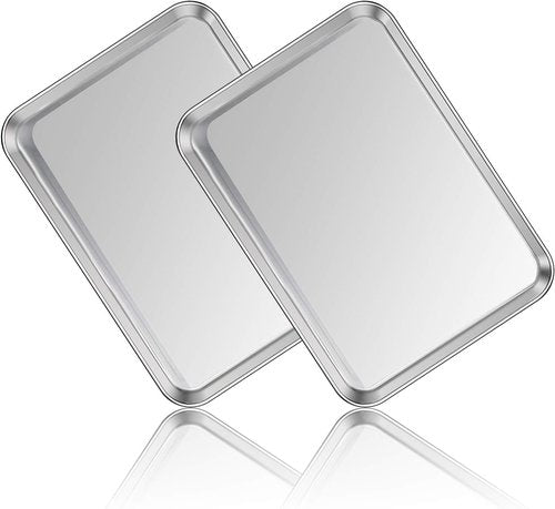 Deedro Stainless Steel Baking Sheet Set - Heavy Duty, Non-Toxic & Easy Clean | 16 x 12 Inch, Rust-Free
