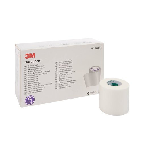 3M Health Care 1538-2 Durapore Surgical Tape, Standard Roll, Silk-Like, 10 yd. L x 2" W (Pack of 60)
