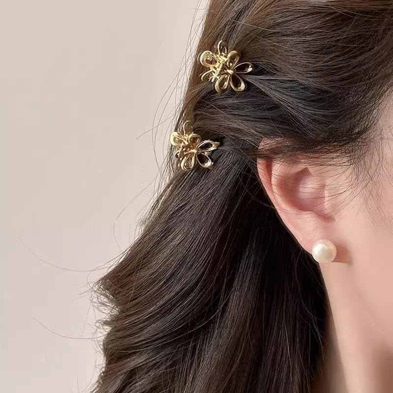 RUSTAMM Mini Flower Metal Claw Hair Clips 10-Pack for Thin & Thick Hair