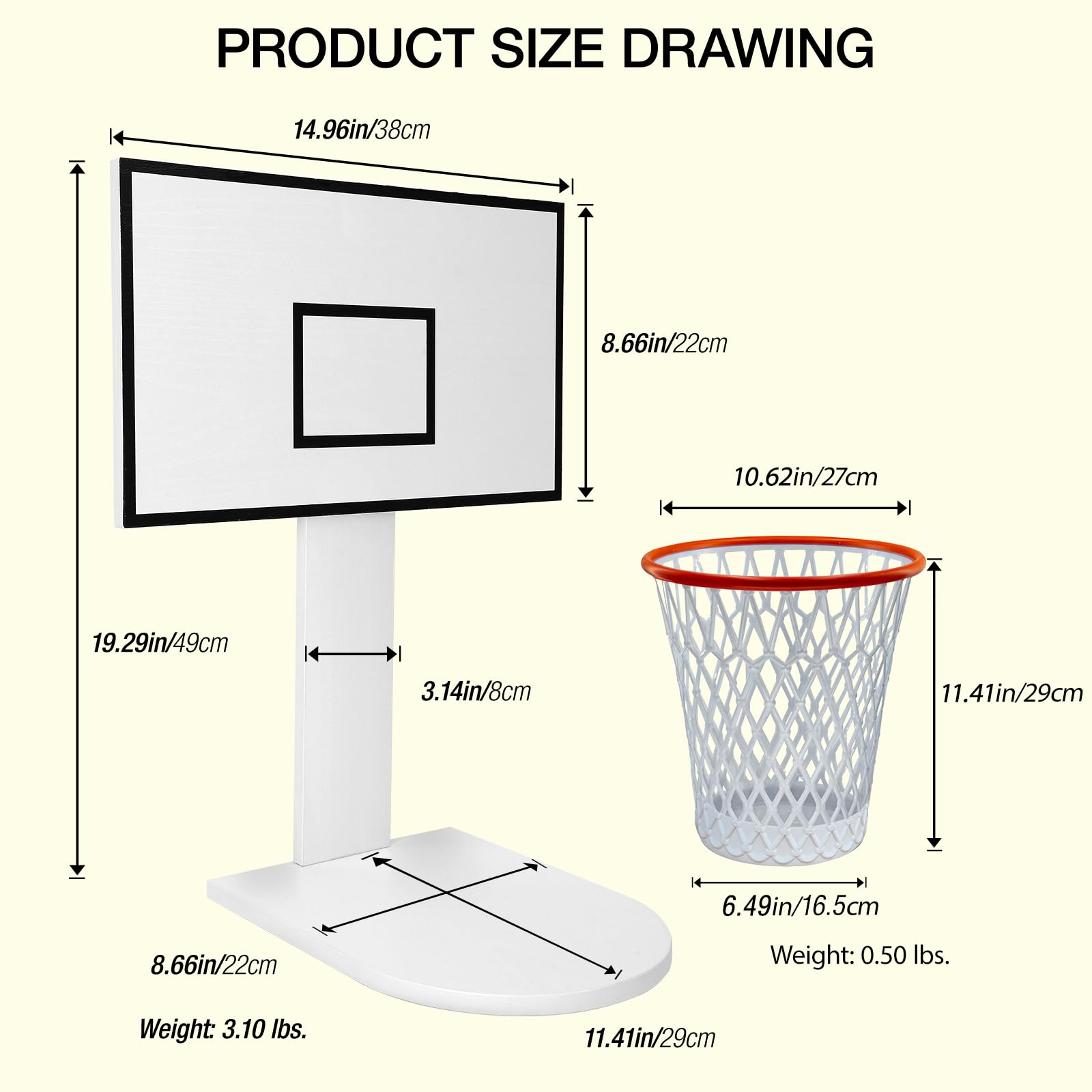 Basketball Hoop Wastebasket Set (Including 1pc Basketball Trash Can)Basketball Trash Can for Boys Room Decor- Christmas Gift for Boys-Garbage Can for Basketball Party and Basketball Gift,Easter basket