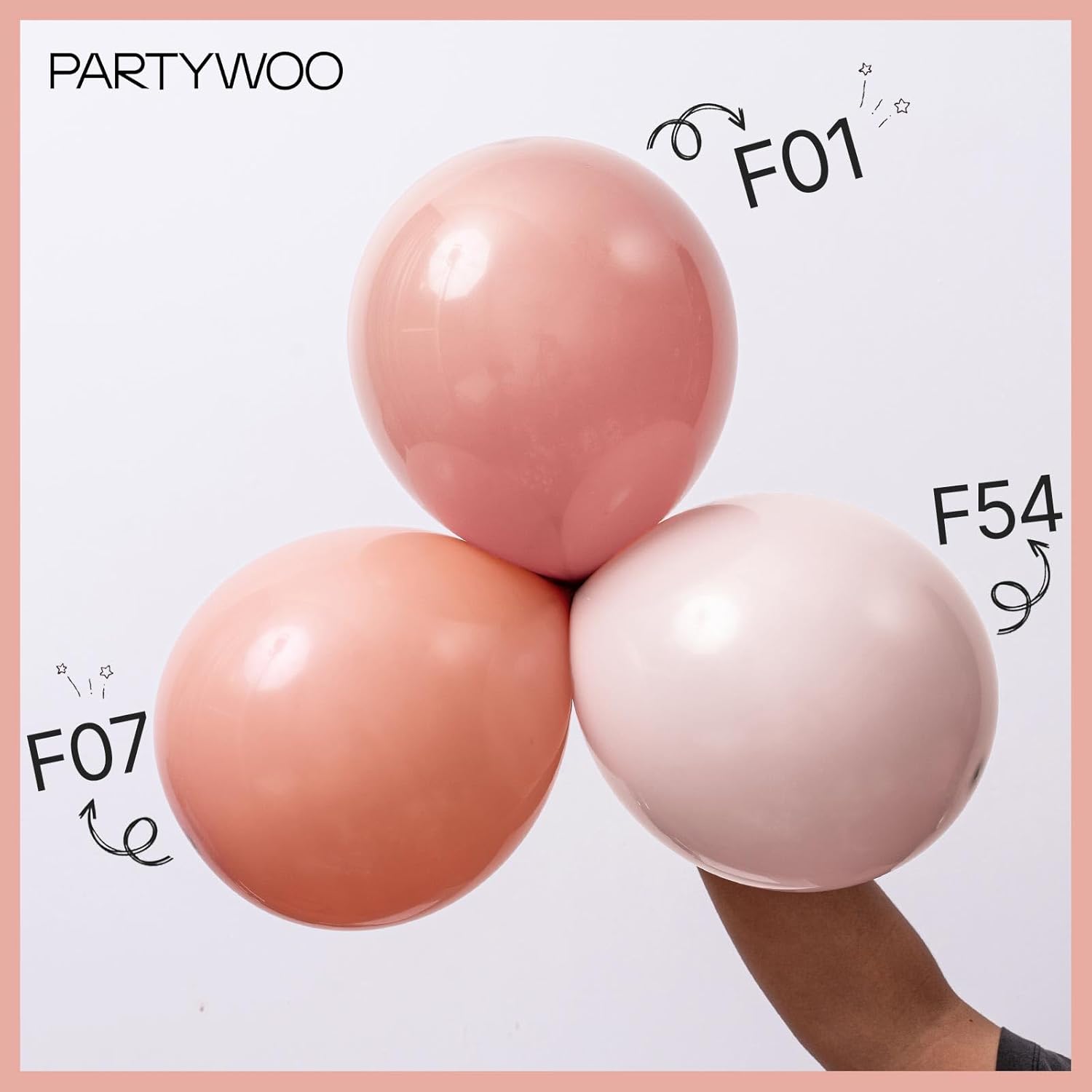 PartyWoo Dusty Pink Balloons - 50pcs 12 Inch Latex Helium Balloons for Birthday & Baby Shower Decor