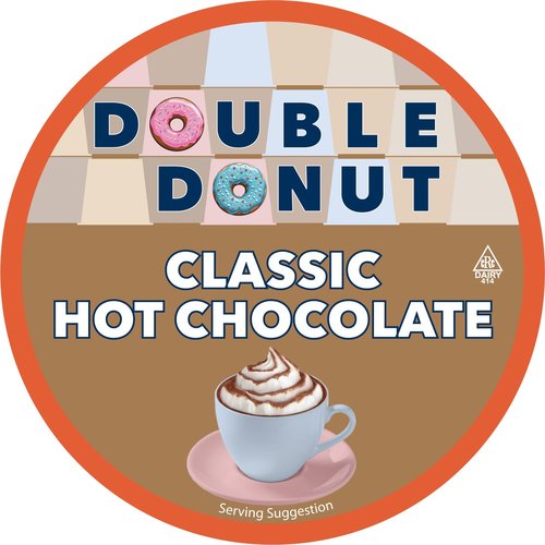 Double Donut Coffee Hot Chocolate Pods - Classic Single Serve Cocoa for Keurig | 24 Count
