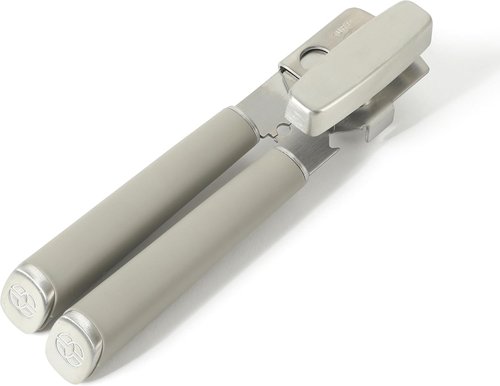 Calphalon Edge Stainless Steel Can Opener | Heavy-Duty Multifunction Tool with Rubber Handle - Taupe