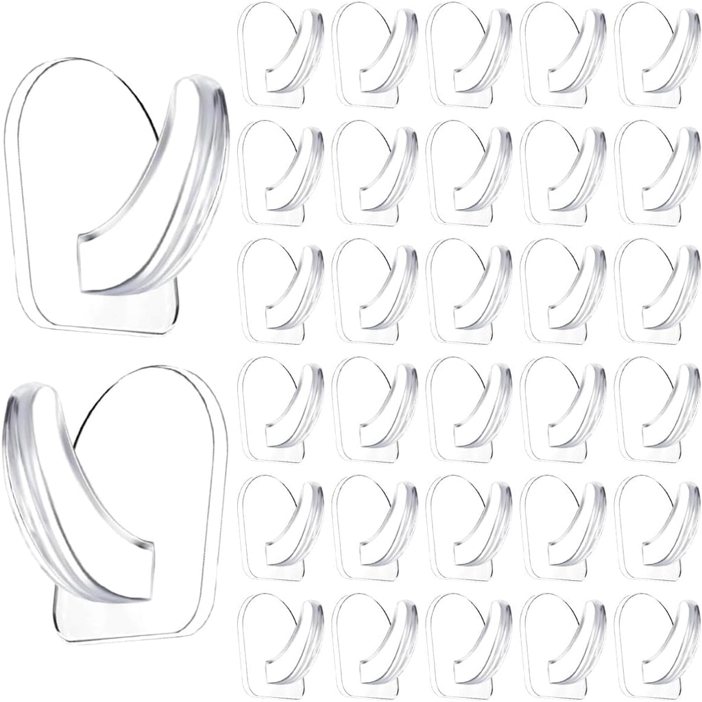 Skiennix Clear Adhesive Wall Hooks - 36 Pieces of Transparent Sticky Hooks for Seamless Hanging in Any Room