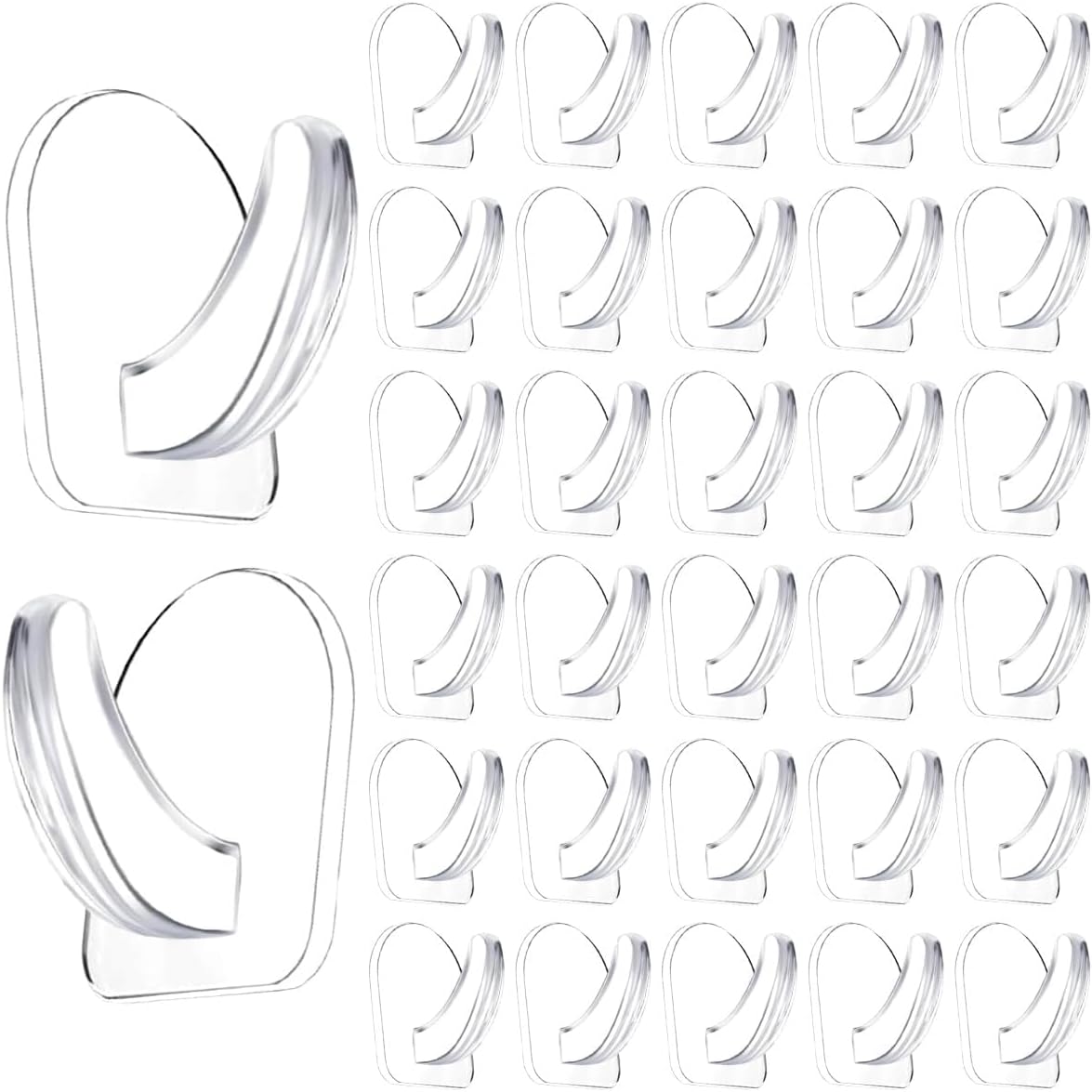 Skiennix Clear Adhesive Wall Hooks - 36 Pieces of Transparent Sticky Hooks for Seamless Hanging in Any Room
