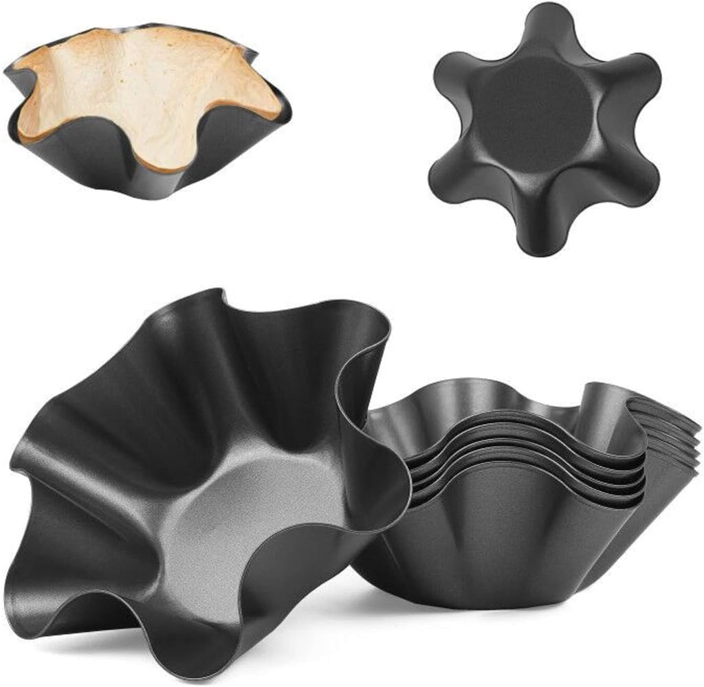 RUVINCE Tortilla Bowl Maker - Nonstick Taco Shell Set of 8 for Perfectly Shaped Salad Bowls