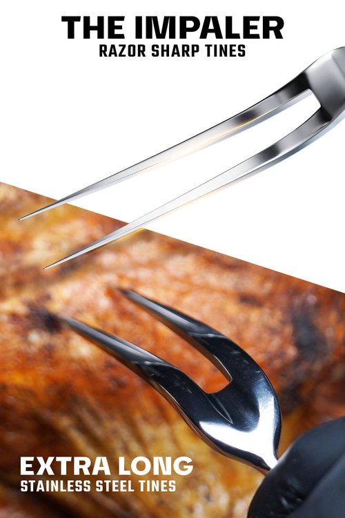 Dalstrong Meat Fork - 7.7 inch - Valhalla Series - High Carbon Steel BBQ - Professional Barbecue Carving Fork- Celestial Resin & Wood Handle - Kitchen Utensils - Two Pronged Fork