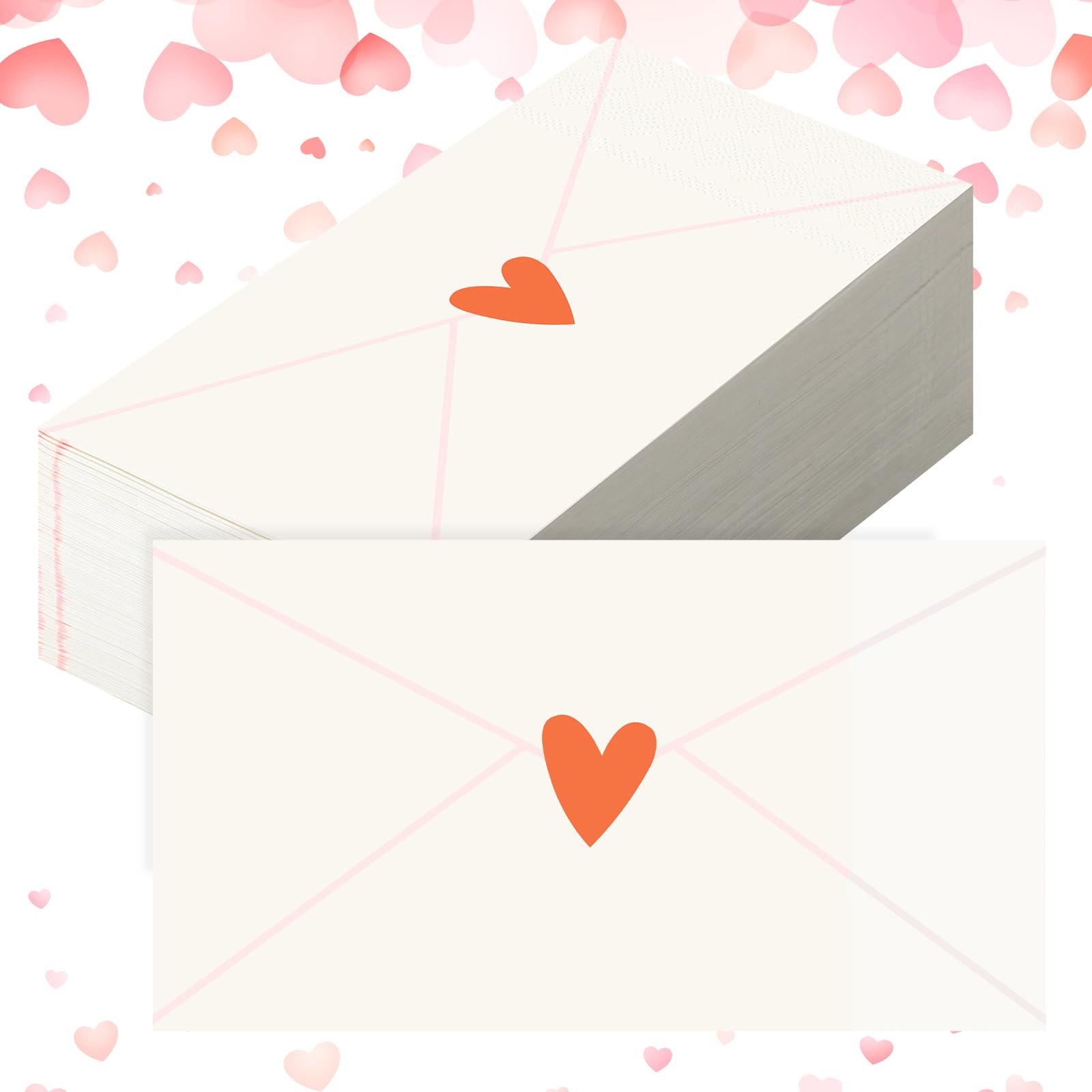 Havawish 100 Pcs Love Letters Disposable Napkins Love Heart Cocktail Napkins Red Heart Sign Paper Guest Hand Towel for Wedding Anniversary Bridal Shower Valentine Party Lunch Dinner Kitchen Bathroom