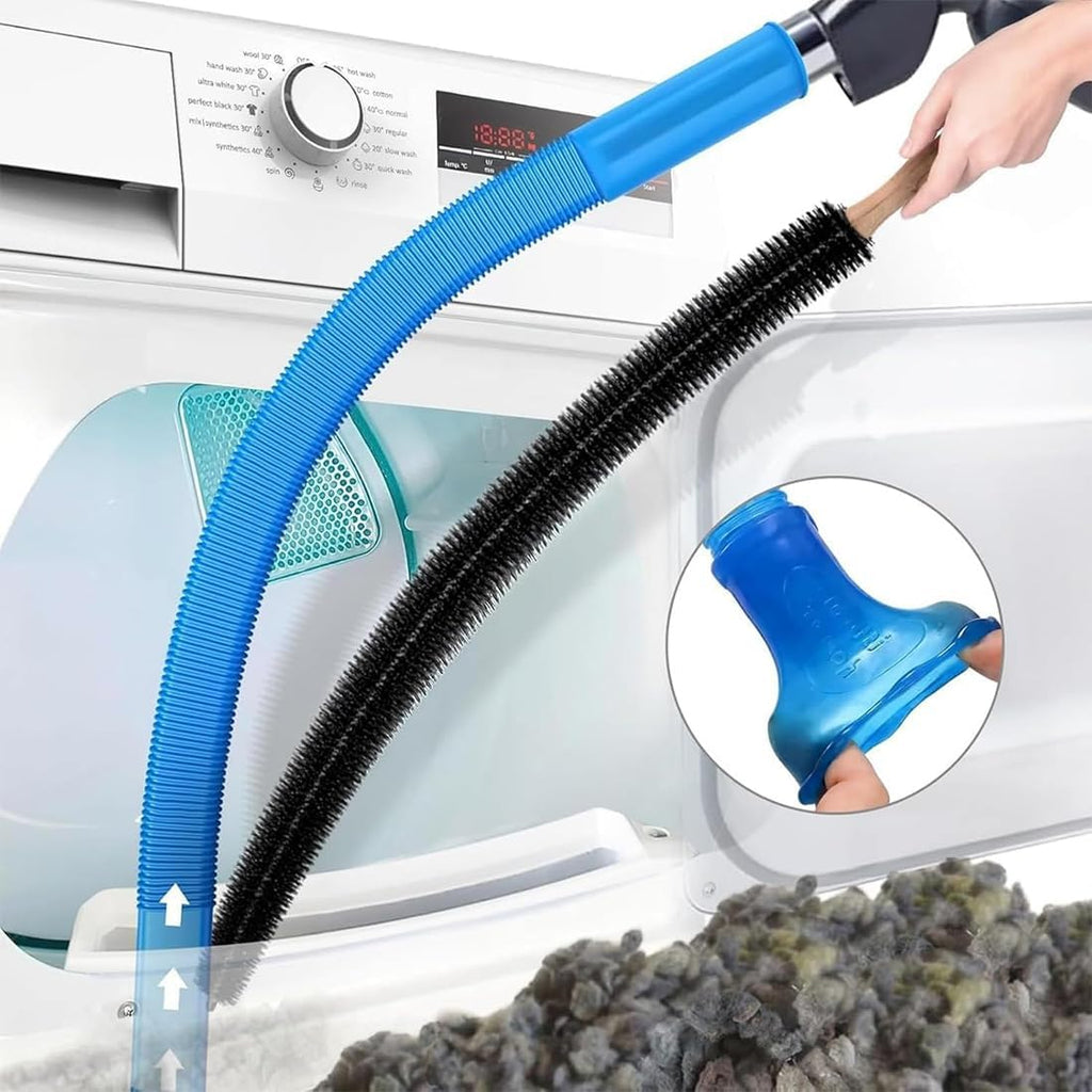 Skiennix Dryer Vent Cleaning Kit - Universal Lint Vacuum Attachment with Flexible Brush | Fits All Vacuum Cleaners