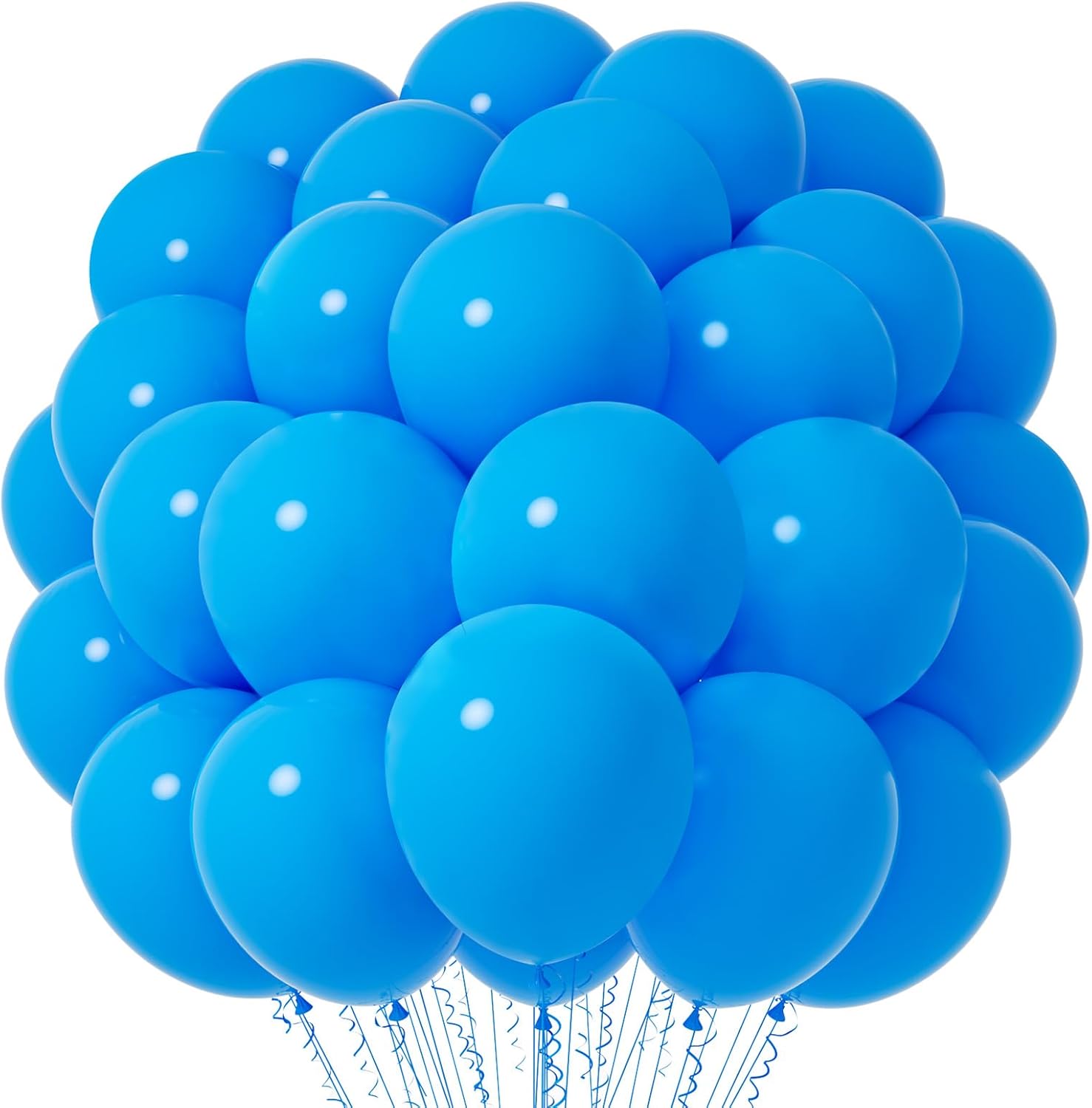Voircoloria Blue Balloons - 12-Inch Latex Balloons | 66-Pack for Birthday, Baby Shower & Party Decor
