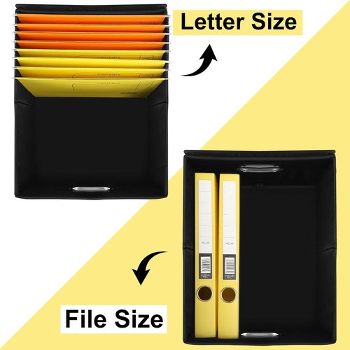 EXLIFBAG Portable File Organizer Box - Collapsible Storage Solution for Home/Office | 3 Pack