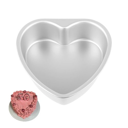 Kundalini Heart Cake Pan 6Inch Anodized Aluminum Non-stick Baking Mold for Air Fryer, Pressure Cooker, Weddings, Valentine’s Day