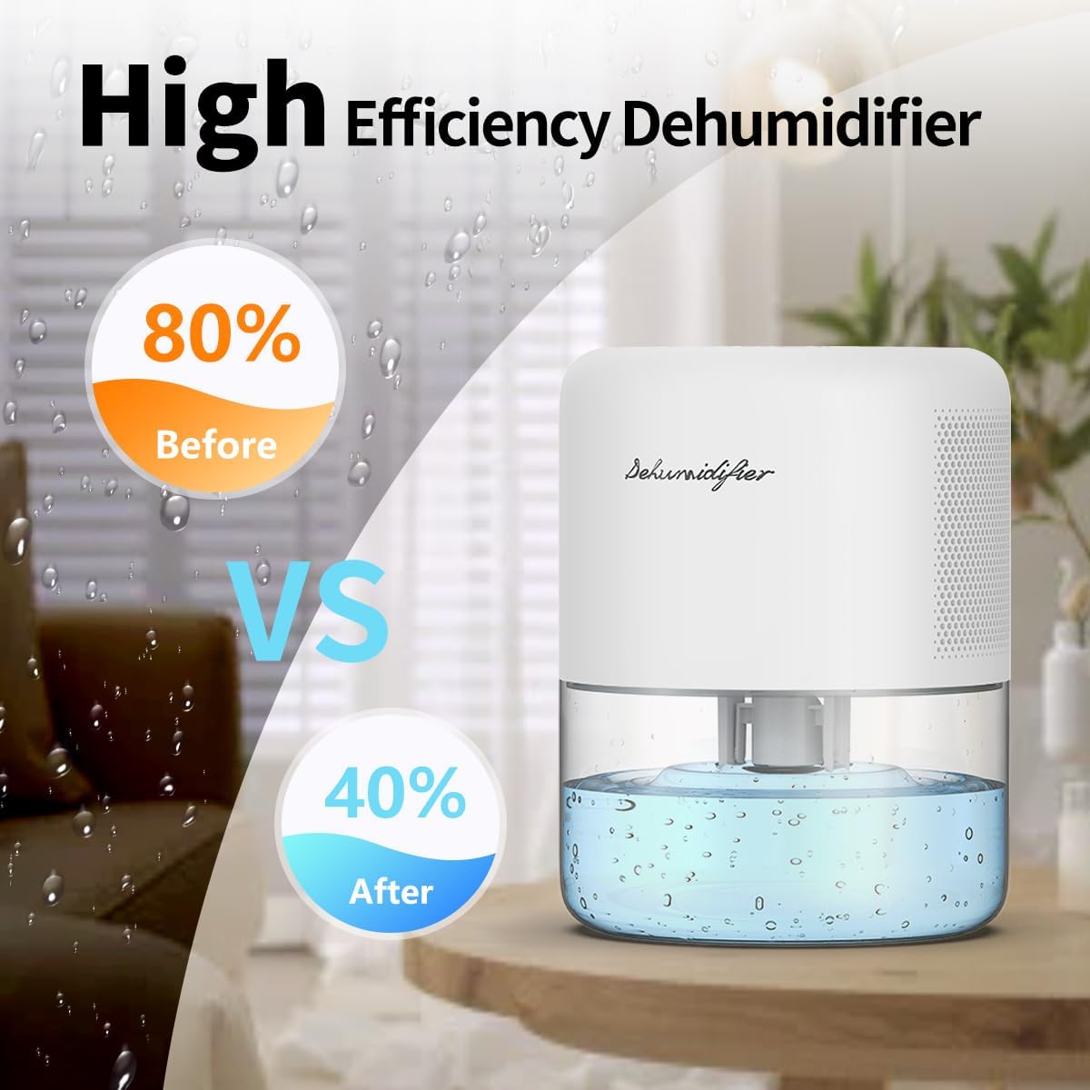 Skiennix Dehumidifier | Quiet 44oz Portable Unit with Auto Defrost & 10 Color Options for Home & RV