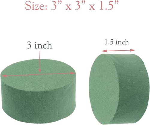 Floral Foam by [Brand Name] - 6 Pack Round 3” Green Wet & Dry Flower Foam for Arranging Fresh & Artificial Flowers