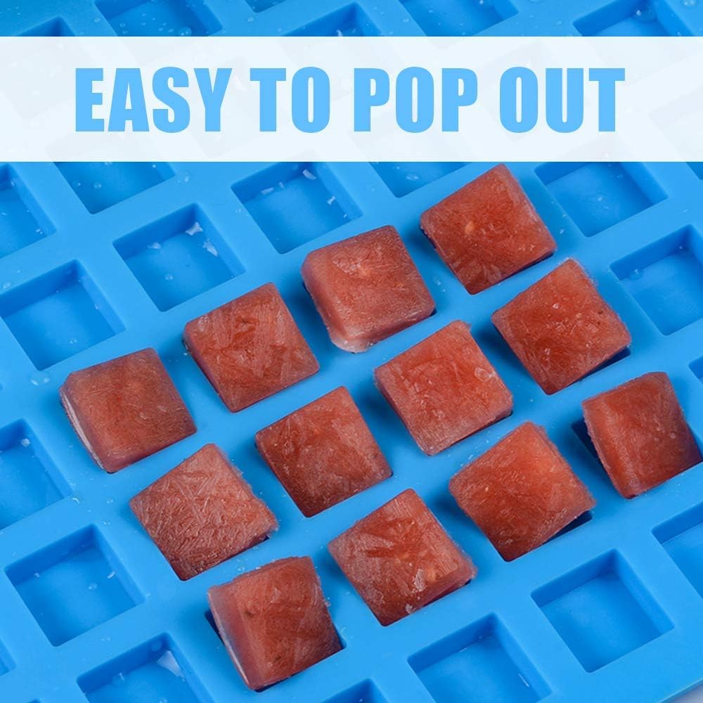 Skiennix Square Silicone Candy Molds - Mini Molds for Chocolate, Gummy, Caramel & Ice Cubes (Set of 2)